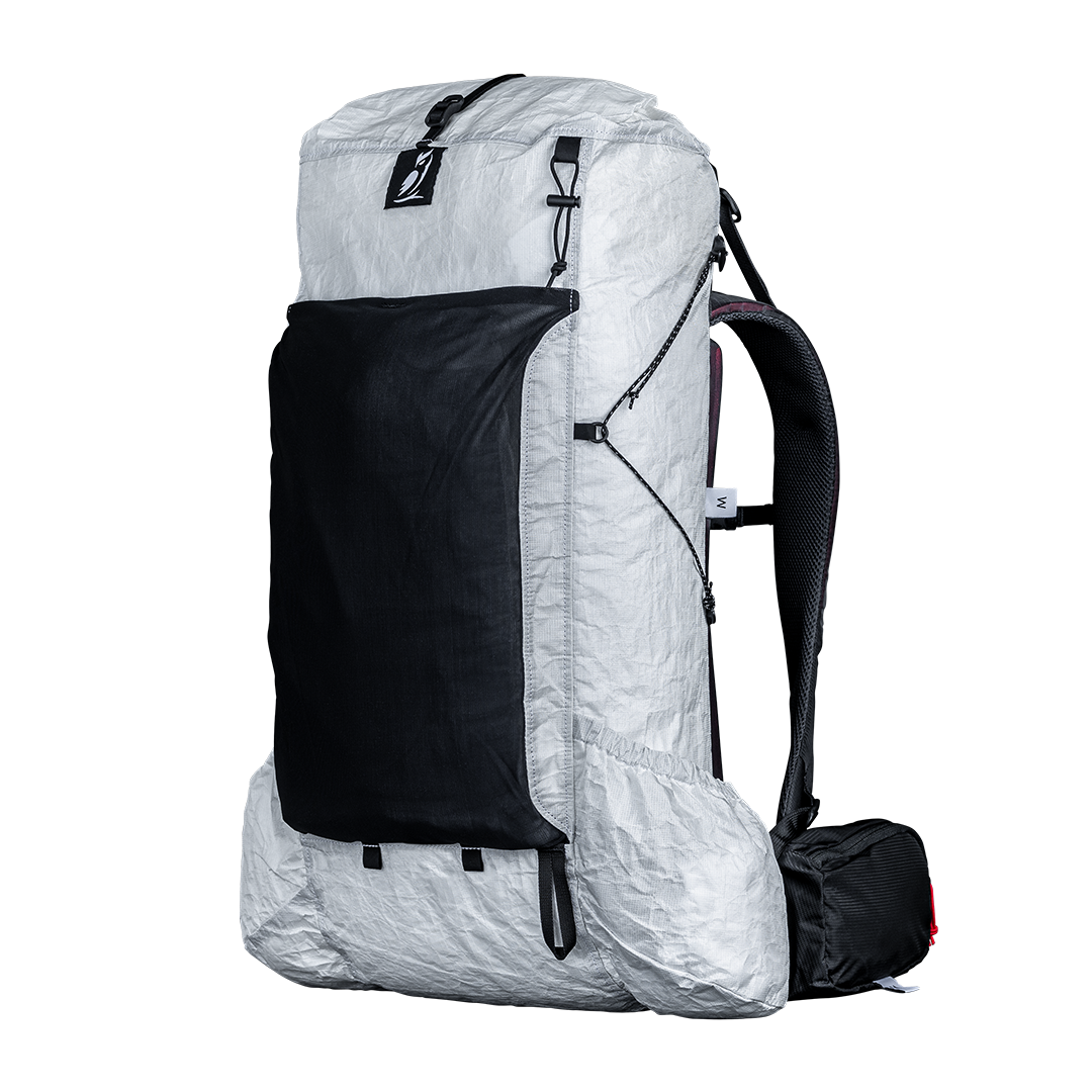 Angled front view of CS40 Ultra backpack on a plain background