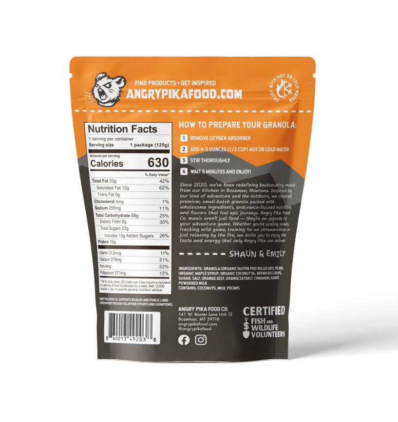 Angry Pika (formerly Alpen Fuel) Granola Breakfast Meals