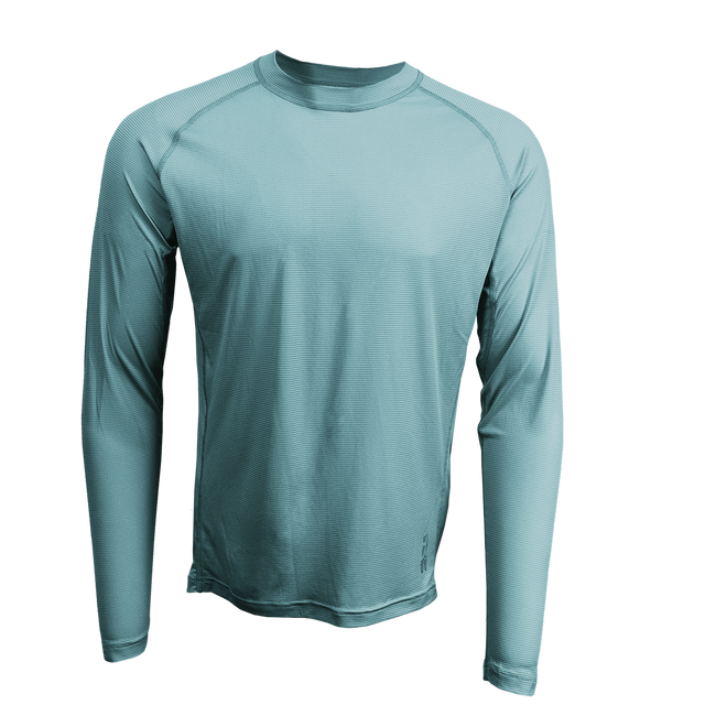Long-sleeve athletic shirt on a white background