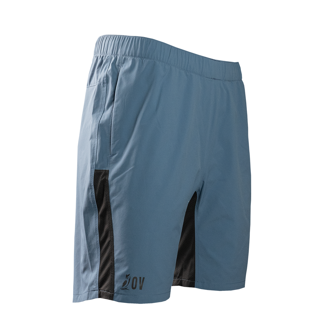 Angled front view of men's hiking shorts