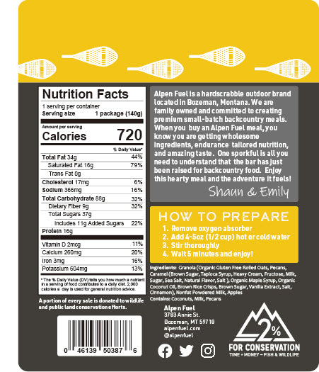 Angry Pika (formerly Alpen Fuel) Granola Breakfast Meals