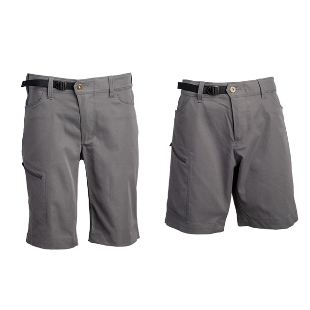 Front view of both men's and women's backpacking shorts