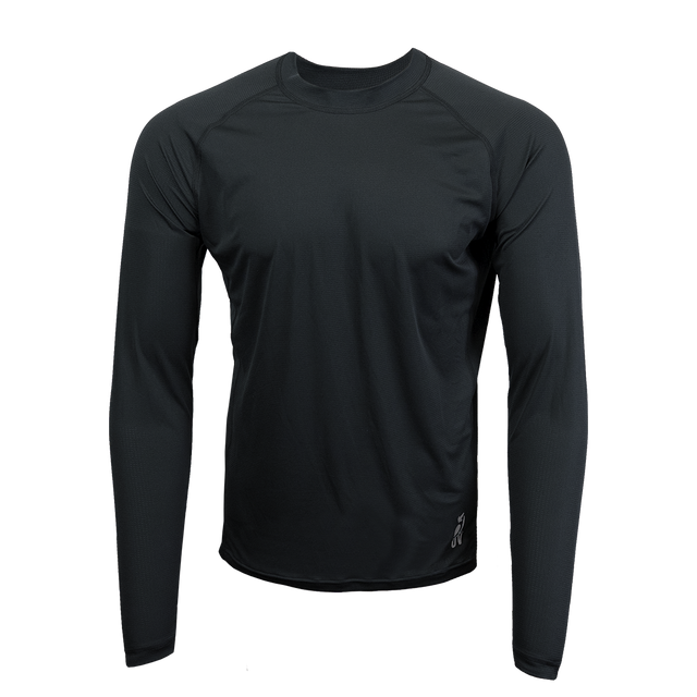 Long-sleeve athletic shirt on a white background