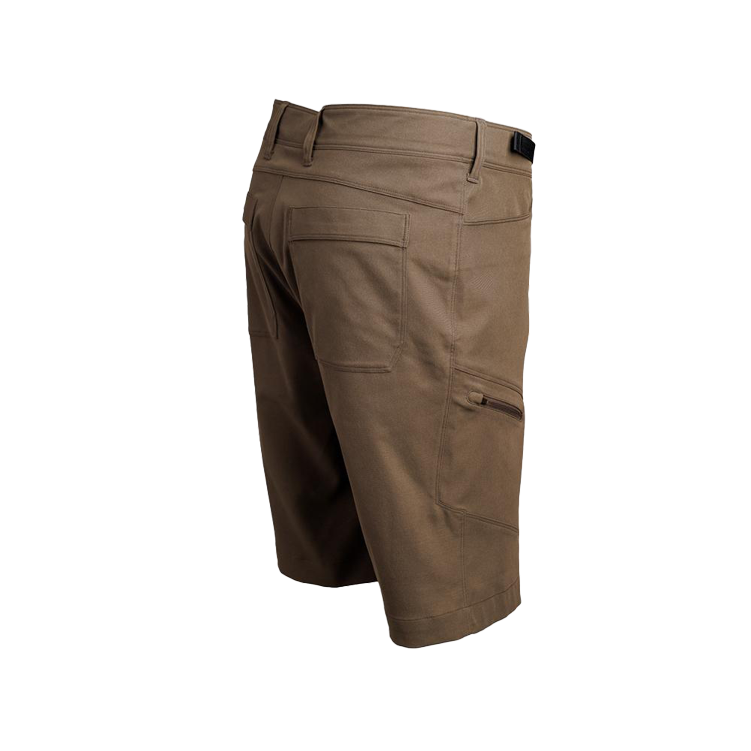 Angled rear view of men's hiking shorts