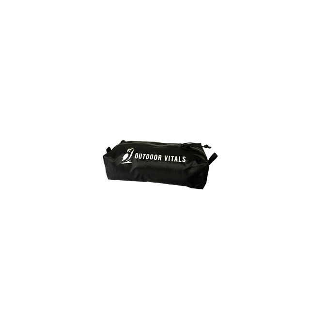 Product shot of the compact Outdoor Vitals Ultralight Zippered Dopp / Ditty Bag featuring branded text logo and top zipper closure.