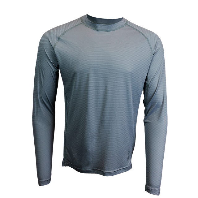 Long-sleeve athletic shirt on a white background