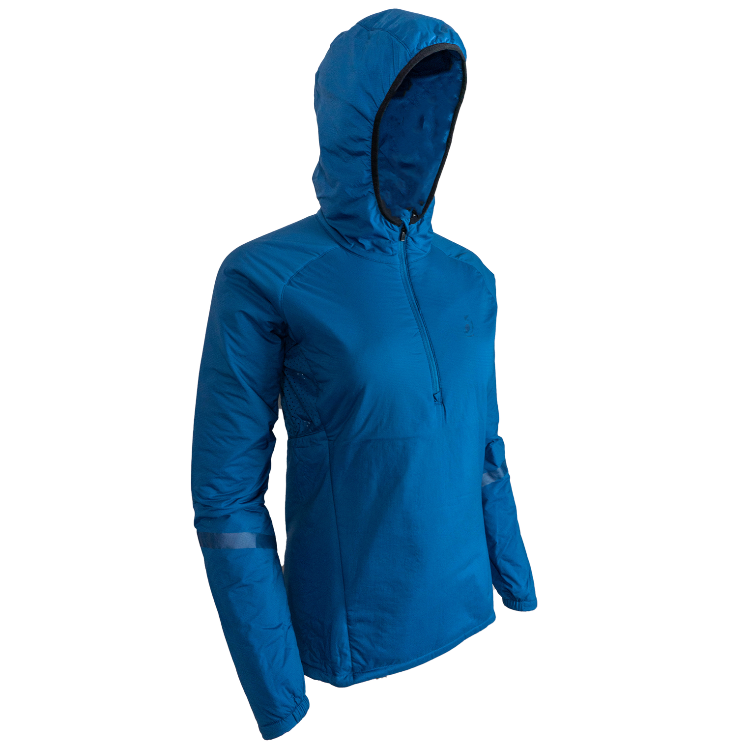 side view of women's technical hoodie