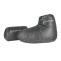 Ultralight down camp booties with included stuff sack for backpacking insulation