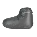 Single ultralight down bootie for backpacking camp comfort and warmth