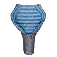 A StormLoft Down TopQuilt, designed for use as a backpacking top quilt to insulate against cold drafts.