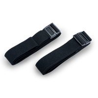 Pair of elastic sleeping pad attachment straps with clip buckles for securing the Outdoor Vitals StormLoft Down TopQuilt.