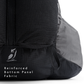 Close-up of the Shadowlight 60 backpack’s bottom panel, showing durable reinforced fabric with Outdoor Vitals logo.