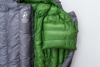 close view of pillow style draft collar in sleeping bag