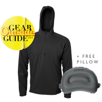 Ventus Active hoodie with an Outside Gear Guide award badge and a free pillow