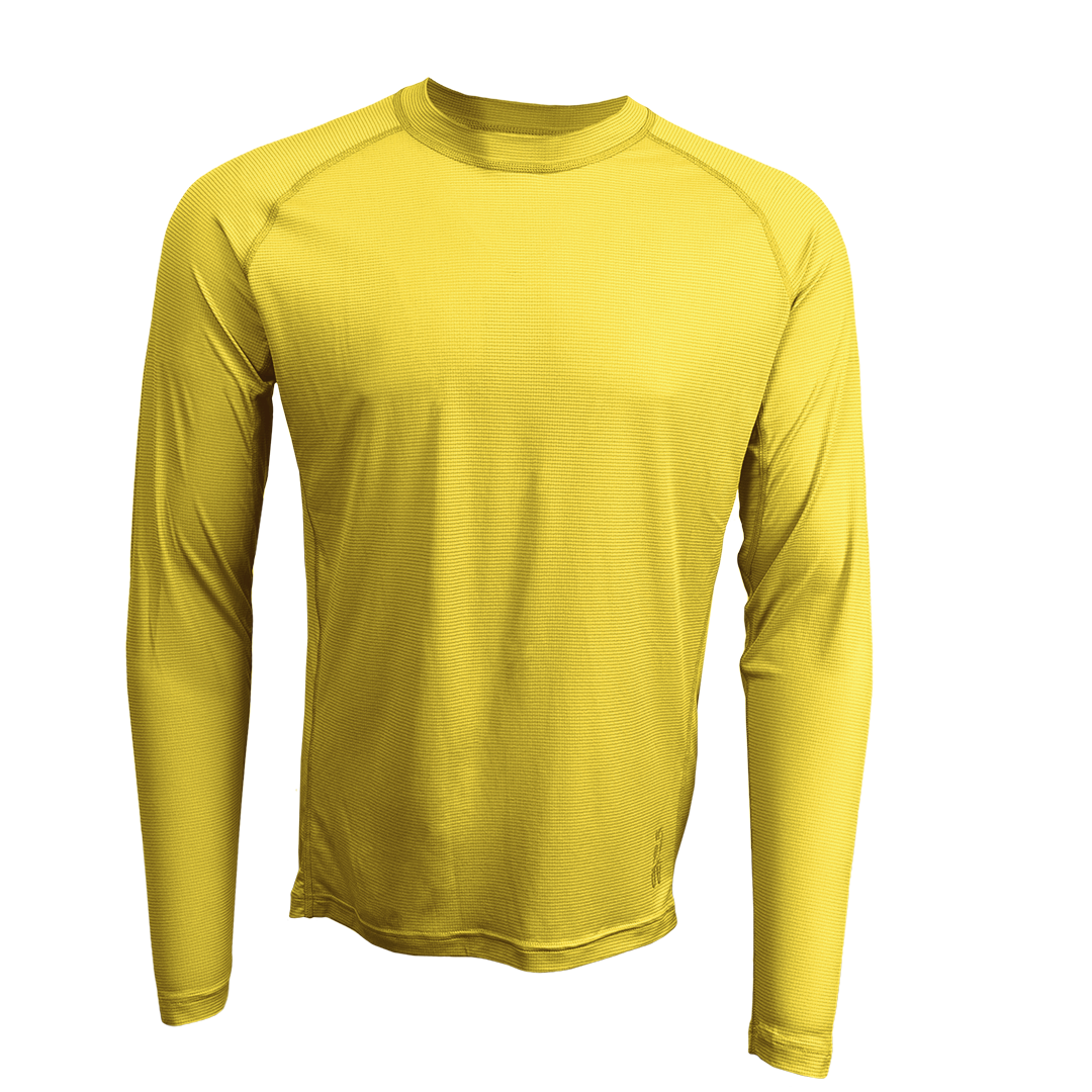 Long-sleeve athletic shirt on a white background
