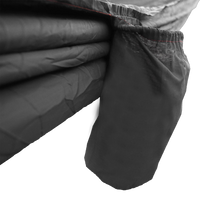Close-up of the integrated stuff sack pouch attached to the side of an Outdoor Vitals Ultralight Hammock.