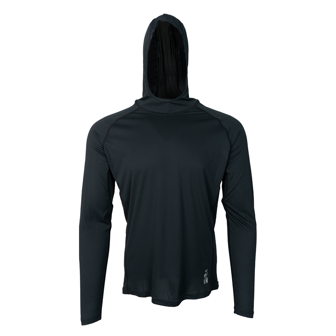 Black Altitude Sun Hoodie front view. Hoodie only.