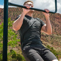 Man exercise while wearing ultralight athletic shirt