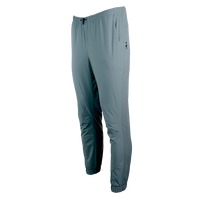 front view of men's jogger pants with adjustable cinch cord on the waist
