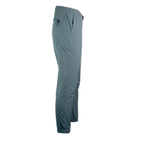 side view of men's hiking pants with full length side vent