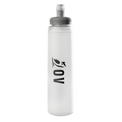 Full view of the Outdoor Vitals branded HydraPak soft flask designed for the Skyline 30 Fastpack shoulder harness pockets, featuring a bite valve top.