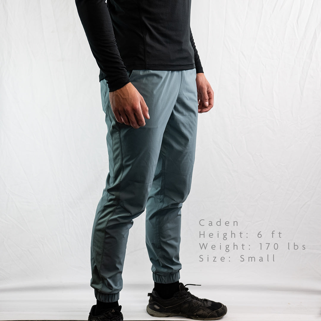 Model Caden wearing Outdoor Vitals Skyline Trail Joggers in size Small.