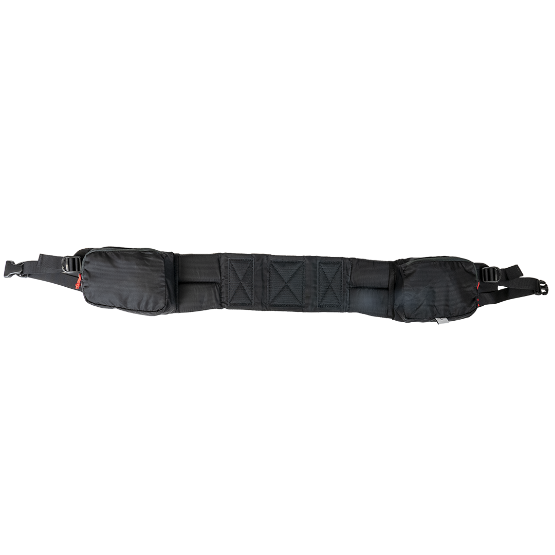 Padded hip belt with zippered pockets for the Outdoor Vitals CS40 Ultra Backpack.