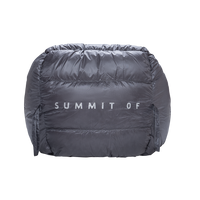 close view of the bottom of the footbox on down sleeping bag