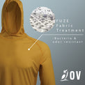 Golden - graphic showing antibacterial treatment on Altitude Sun Hoodie