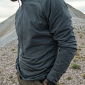 close side view of men's fleece hoodie