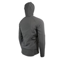 Angled rear view of men's fleece mid layer