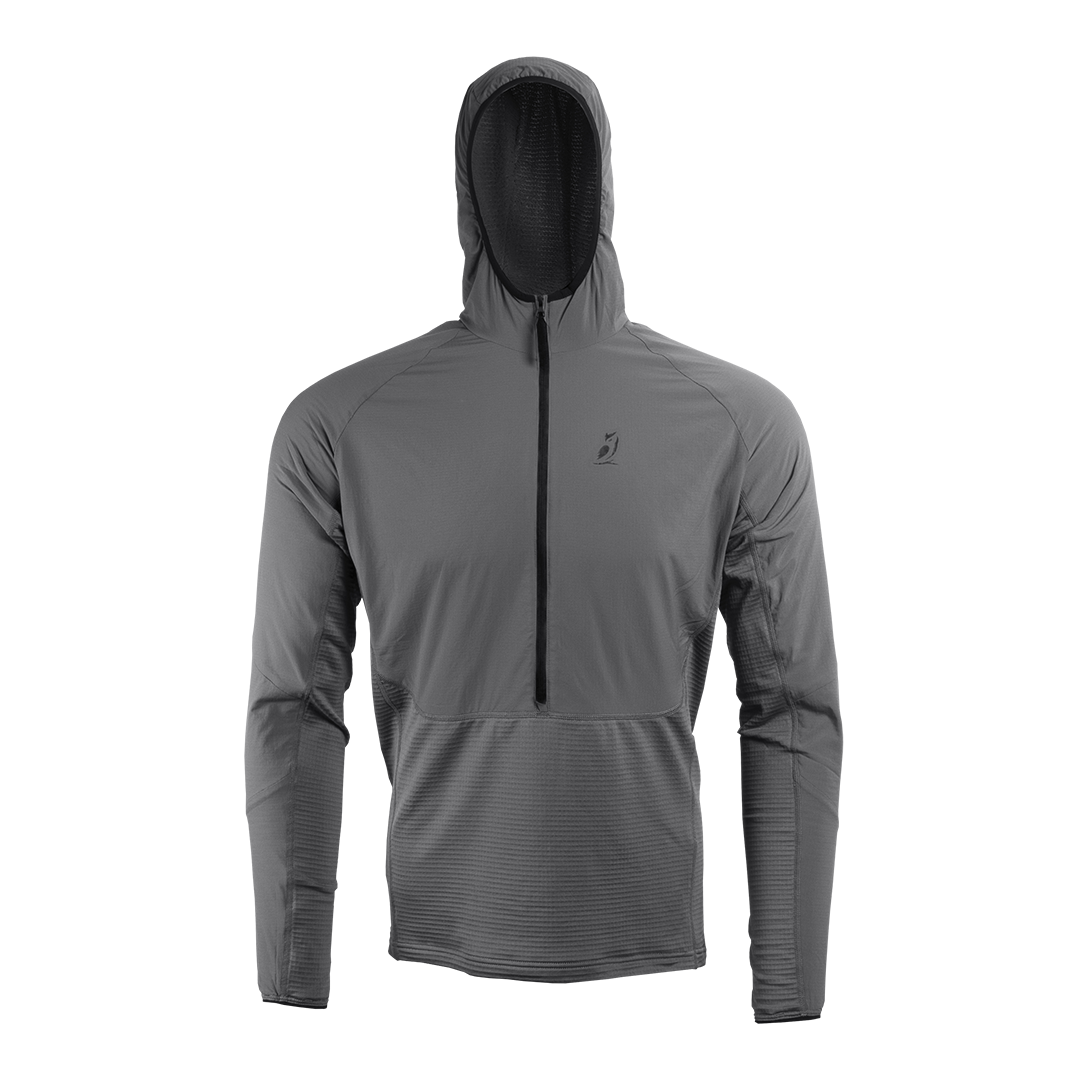 front view of men's fleece hoodie