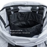 Interior view of backpack showing removable hydration sleeve.