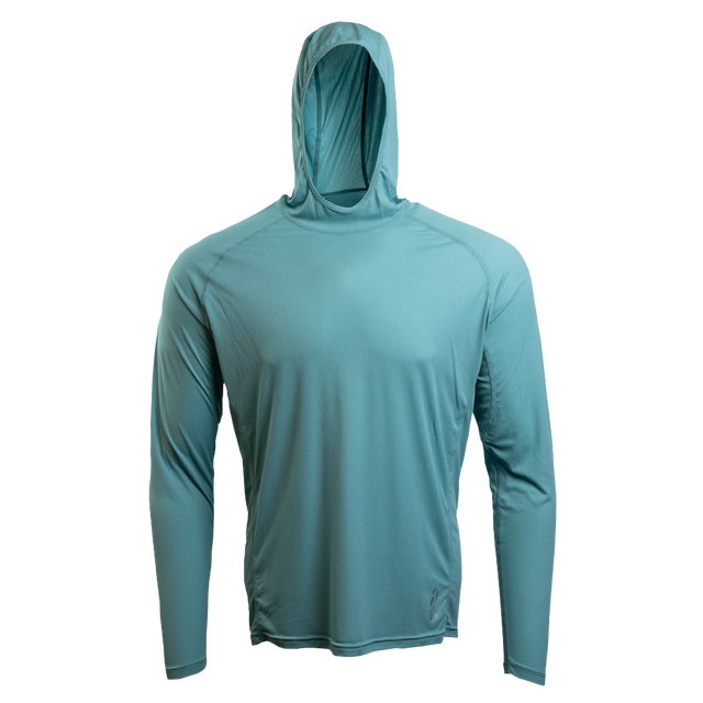 Turquoise Altitude Sun Hoodie front view. Hoodie only.