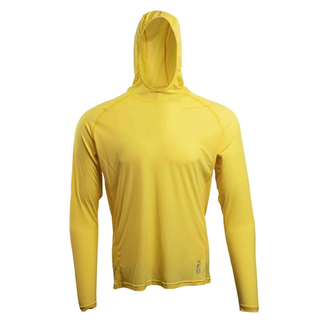 Yellow Altitude Sun Hoodie front view. Hoodie only.