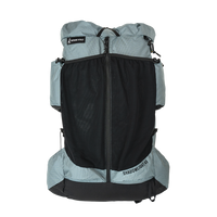Rear view of the Shadowlight Ultralight Backpack featuring a mesh storage pocket