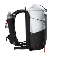 Studio side view of the Outdoor Vitals Skyline 30 Fastpack vest harness and soft flask pockets.