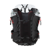 Studio rear view of the Outdoor Vitals Skyline 30 Fastpack vest harness and soft flask pockets.