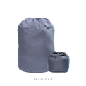 Storage sack and compression dry sack included with Outdoor Vitals Summit Down Sleeping Bag.
