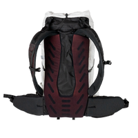 rear view of ultralight backpack for hiking showing back panel & shoulder straps