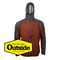 Outdoor Vitals Tushar Rain Jacket with an Outside Magazine 2023 Gear Guide badge