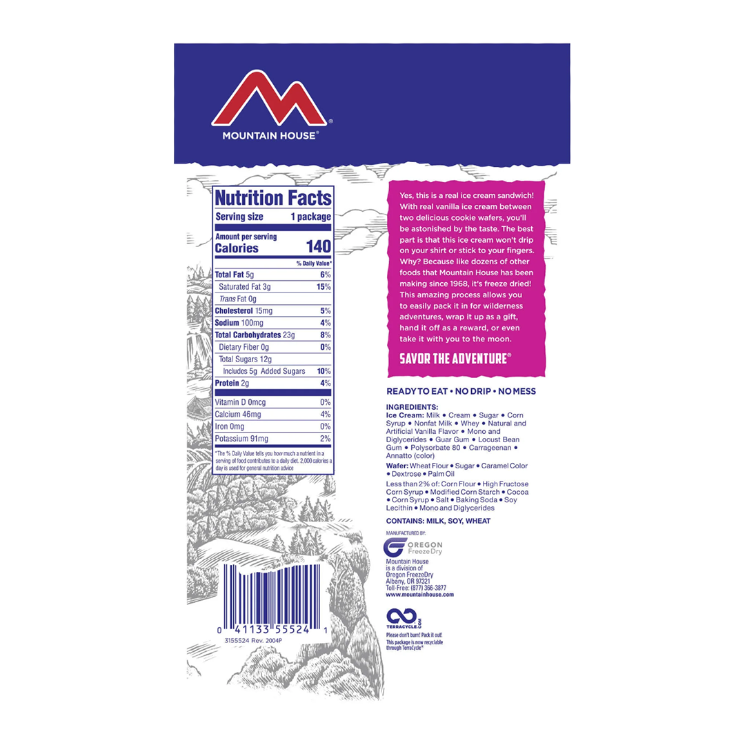 Mountain House Freeze Dried Ice Cream Sandwich