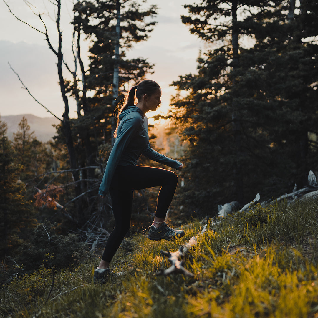 Hiker wearing ultralight sun hoodie