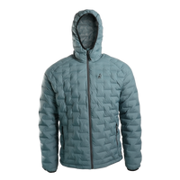 Front view of Outdoor Vitals Zulu Down Jacket displaying minimalist ultralight construction and zippered hand pockets.