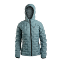 Outdoor Vitals Women’s Zulu Down Jacket – front view featuring full-zip closure, hood, and lightweight backcountry insulation.