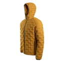 Outdoor Vitals Zulu Down Jacket angled left, lightweight puffer design with adjustable hood and full-zip front.