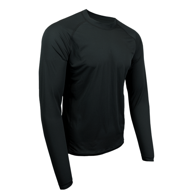 Long-sleeve athletic shirt on a white background 45 degree front right view