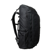 Side profile view of the Outdoor Vitals KotaUL Ultralight Travel & Adventure Backpack, showcasing the deep water bottle side pocket, zippered front access panel, and contoured shoulder strap system.