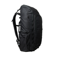 Side profile view of the Outdoor Vitals KotaUL Ultralight Travel & Adventure Backpack, showcasing the deep water bottle side pocket, zippered front access panel, and contoured shoulder strap system.