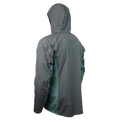 Angled back view of the ultralight rain jacket